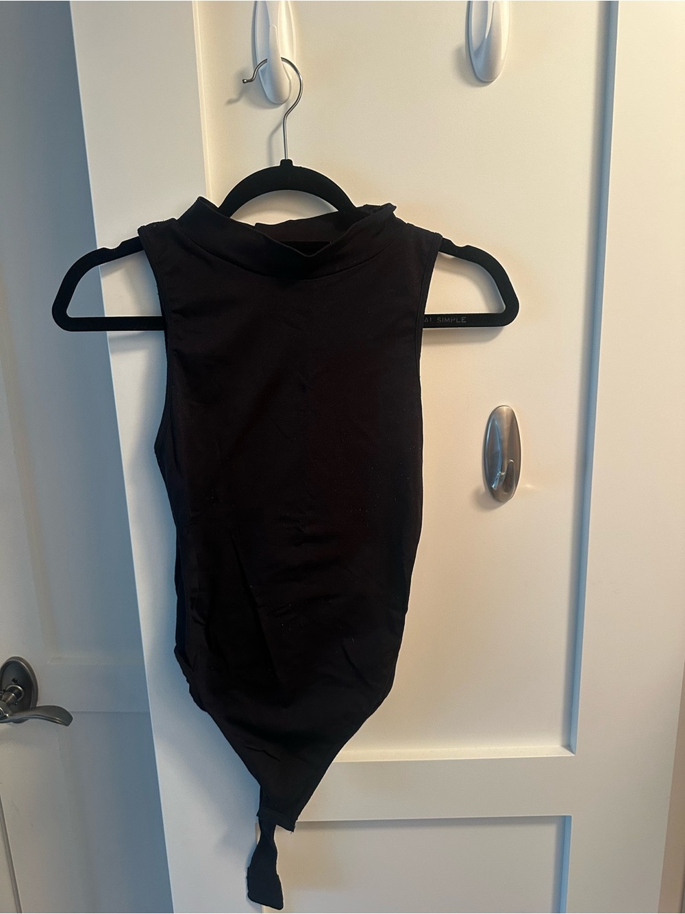 Sleeveless Mock Neck Black Bodysuit